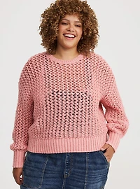 Pointelle Pullover Sweater