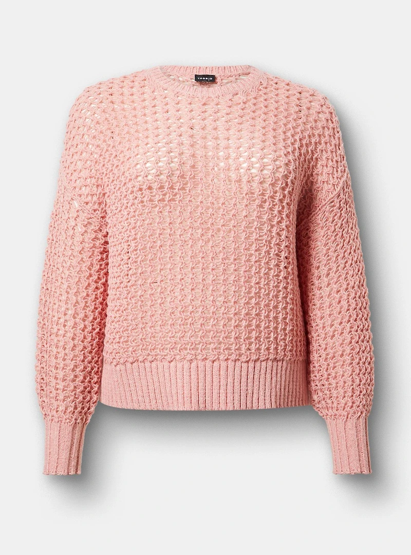 Pointelle Pullover Sweater