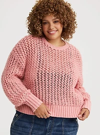 Pointelle Pullover Sweater