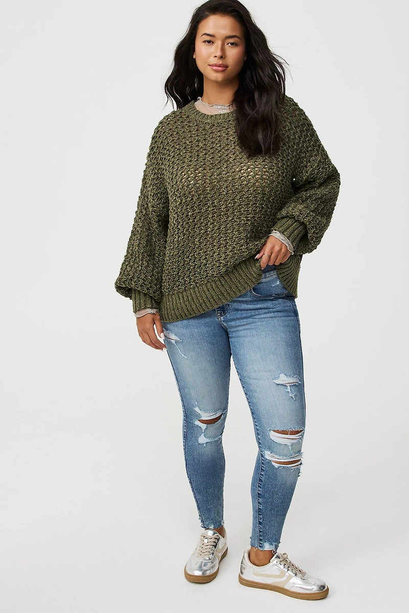 Pointelle Pullover Top