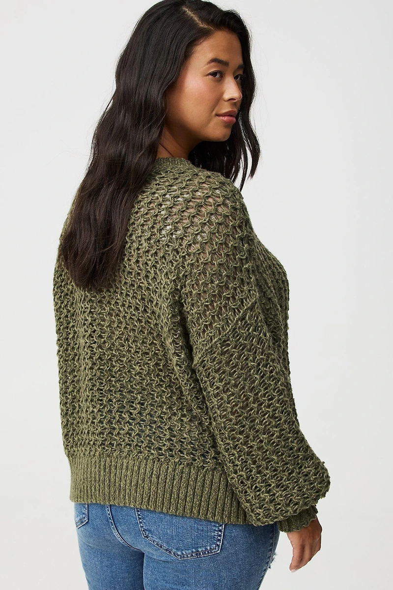 Pointelle Pullover Top