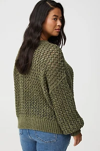 Pointelle Pullover Top