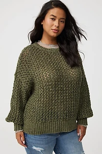 Pointelle Pullover Top