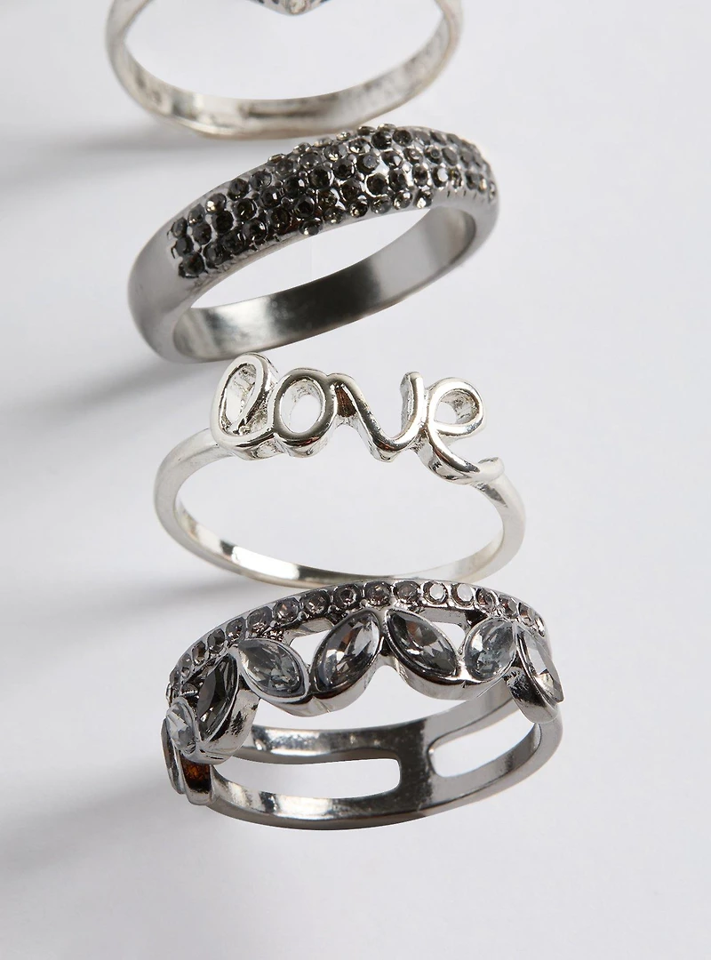 Heart Pave Ring Set
