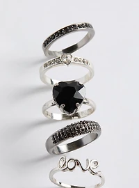 Heart Pave Ring Set