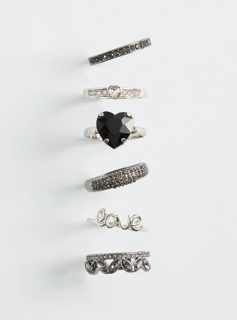 Heart Pave Ring Set