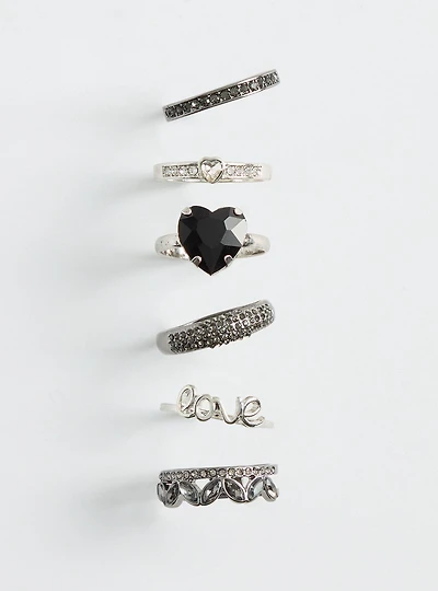 Heart Pave Ring Set