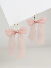 Ribbon Bow Hoop Earring