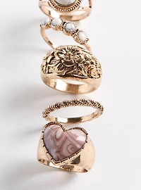 Heart Stone Ring Set