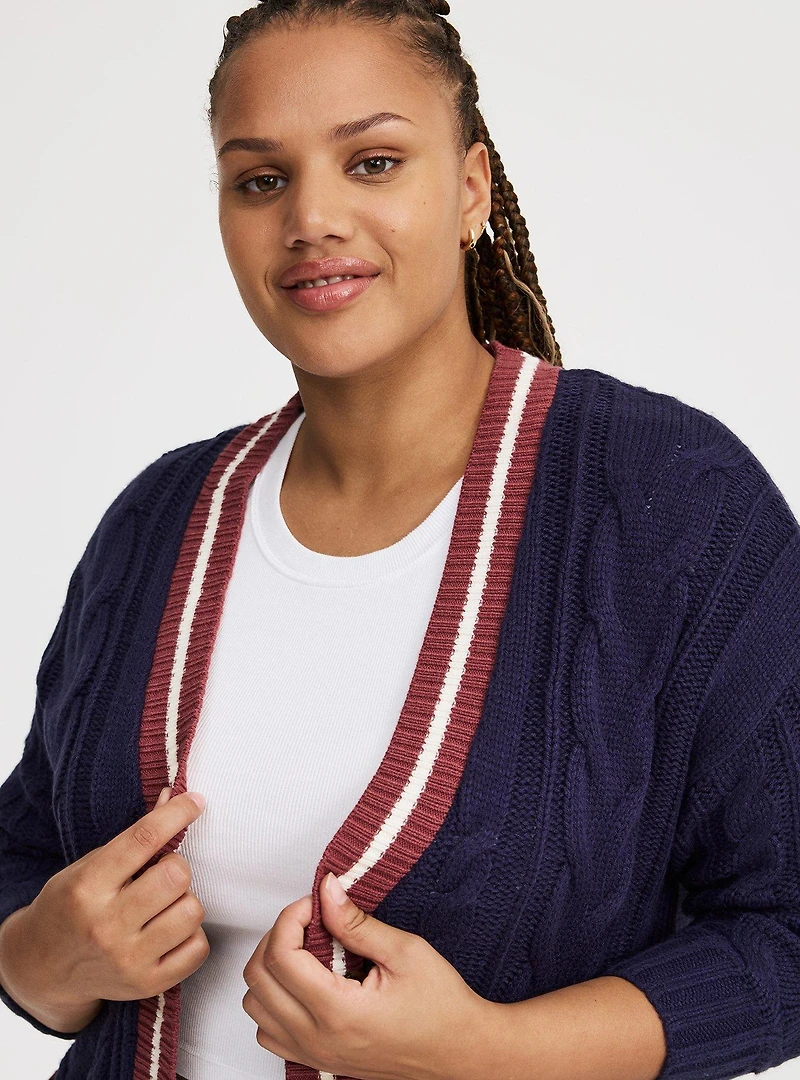 Button-Front Boyfriend Cardigan