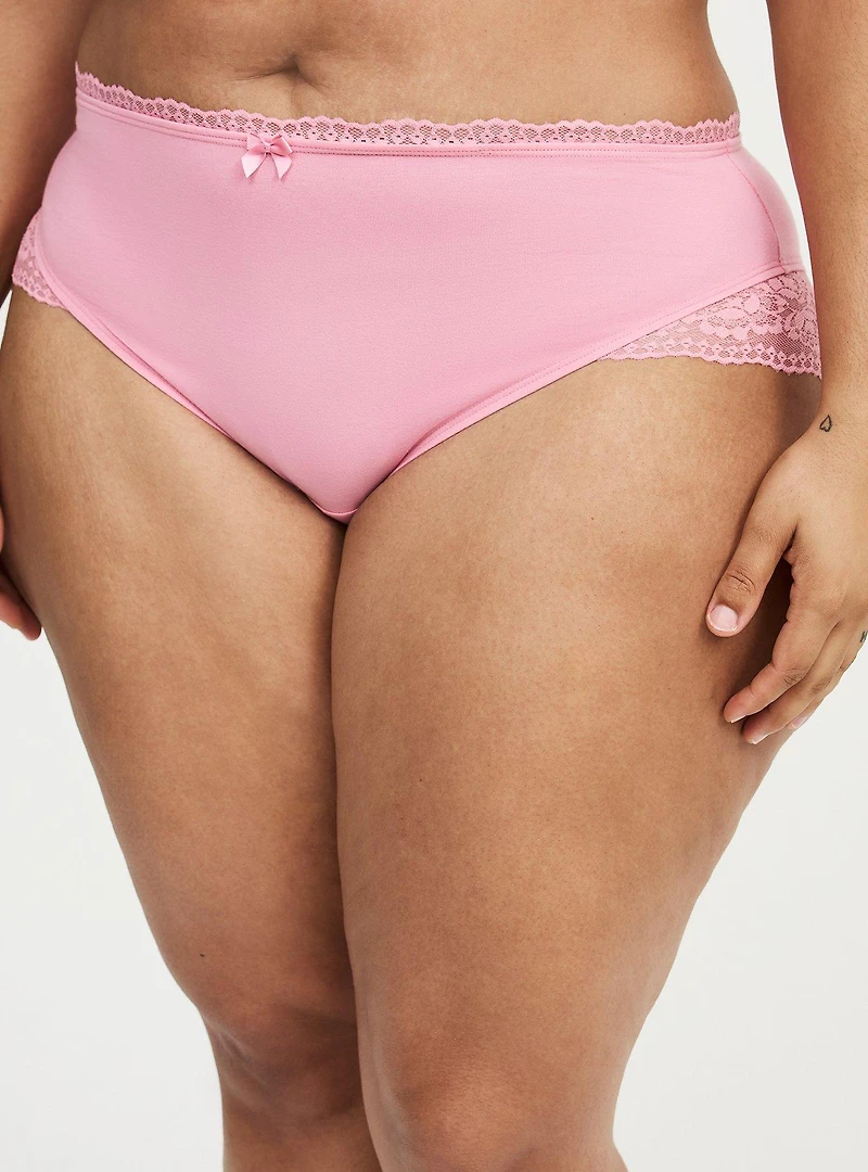 Cotton Simply Lace Mid-Rise Brief Panty