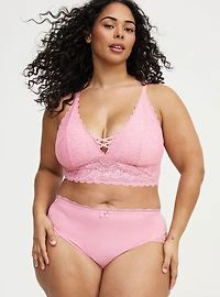 Cotton Simply Lace Mid-Rise Brief Panty