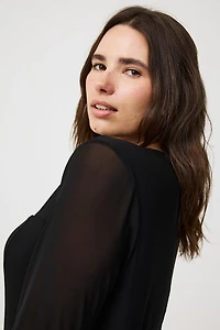Square Neck Mesh Corset Top