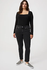 Square Neck Mesh Corset Top