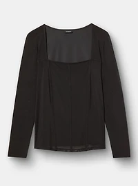 Square Neck Mesh Corset Top