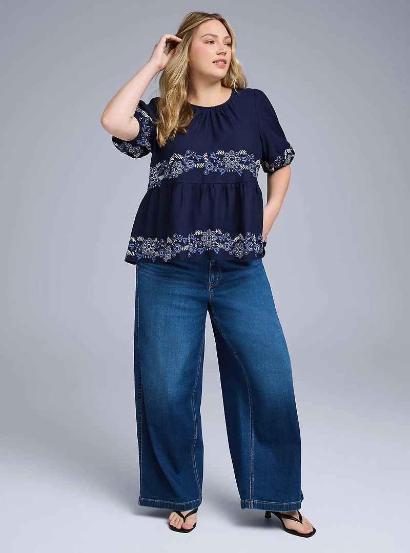 Belle Isle Bubble Sleeve Babydoll Top