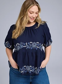 Belle Isle Bubble Sleeve Babydoll Top
