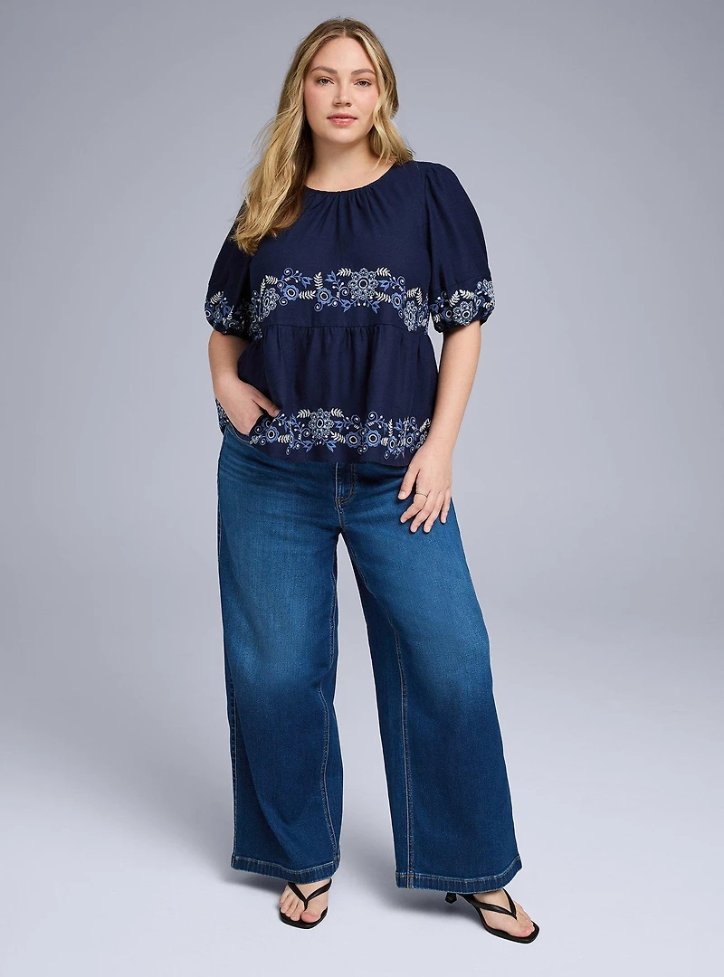 Belle Isle Bubble Sleeve Babydoll Top