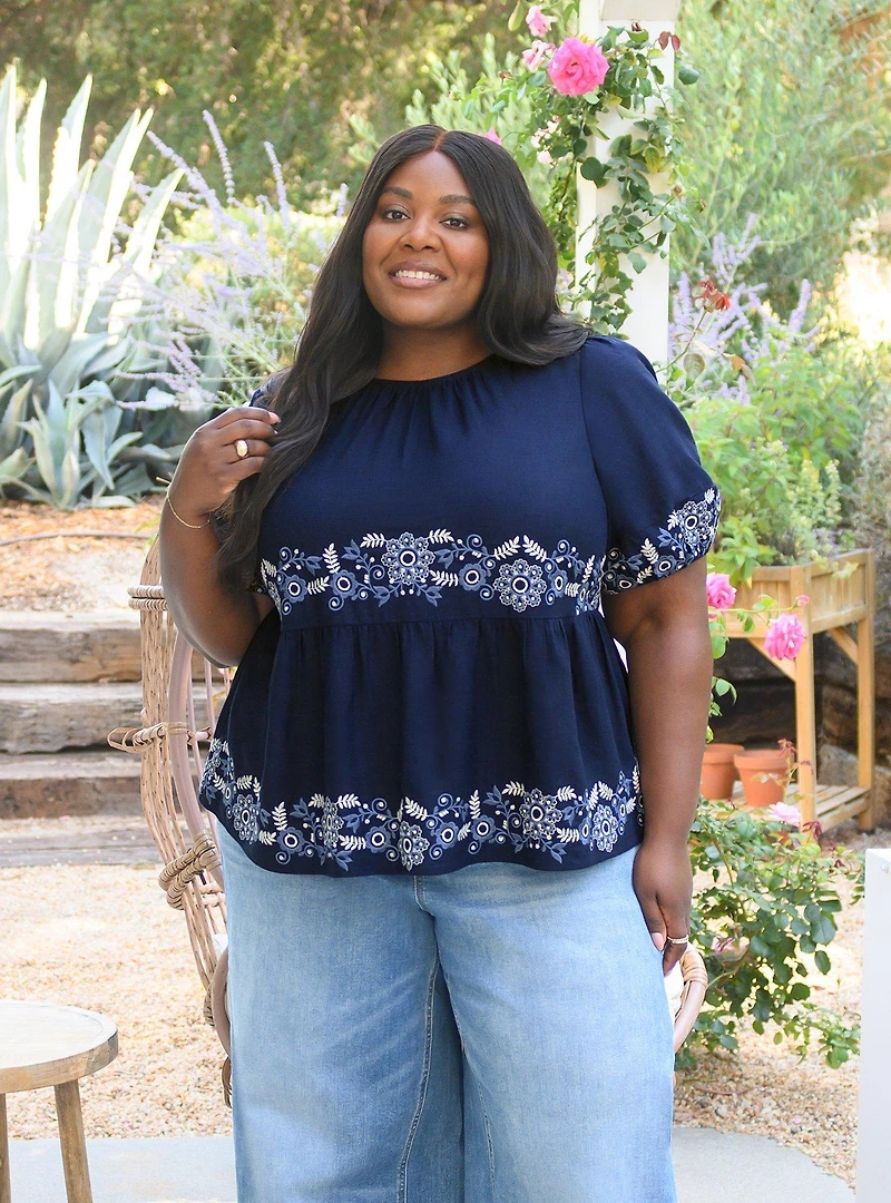Belle Isle Bubble Sleeve Babydoll Top