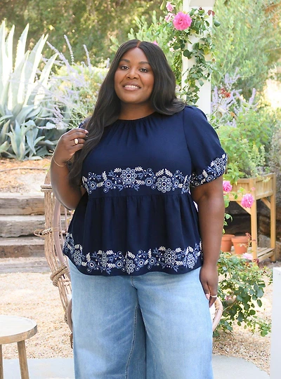 Belle Isle Bubble Sleeve Babydoll Top