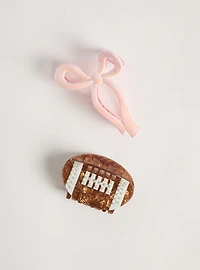 Football Bow Clip Set