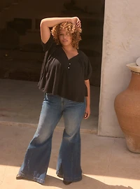 Festi Button-Front Top