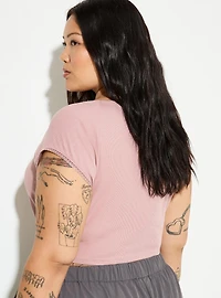 LoveSick Picot-Edge Front-Tie Top