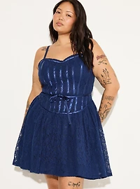 LoveSick Basque-Waist Mini Dress