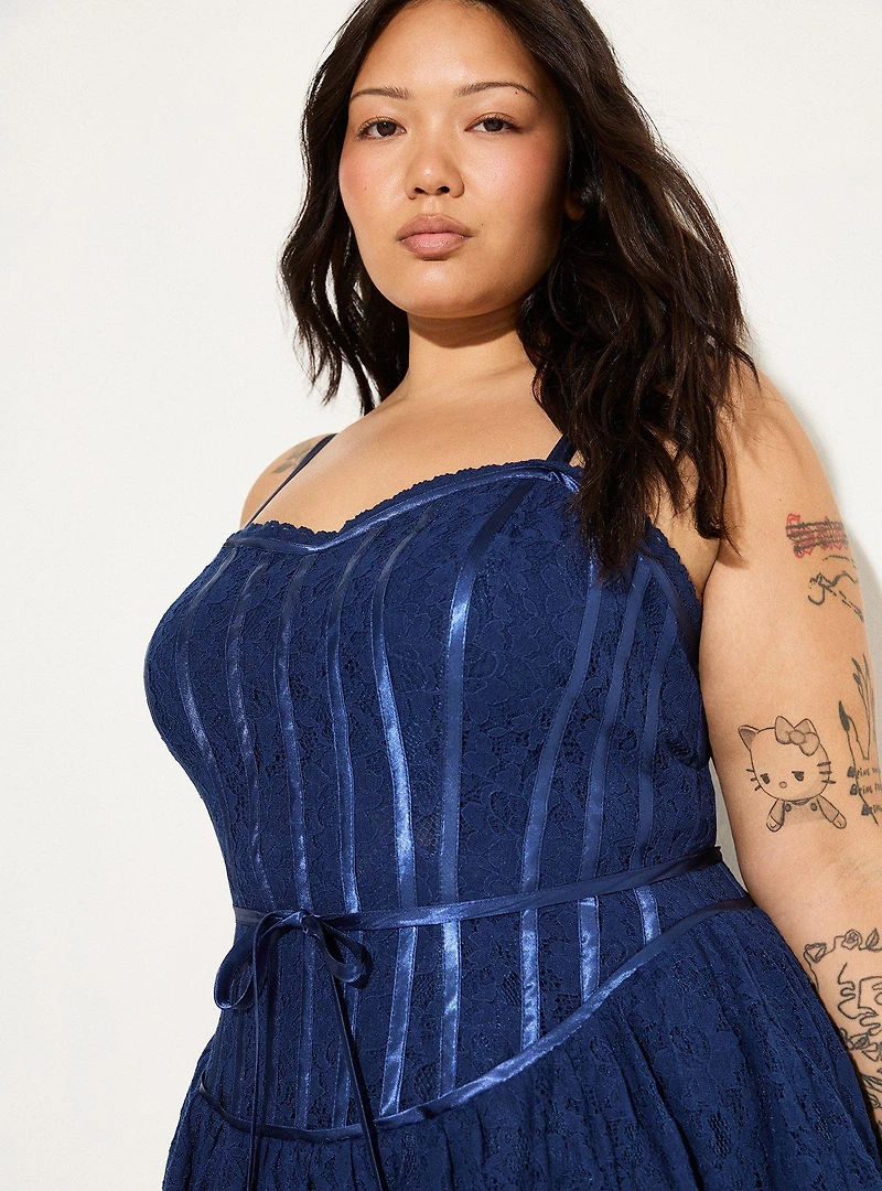 LoveSick Basque-Waist Mini Dress
