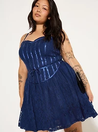 LoveSick Basque-Waist Mini Dress