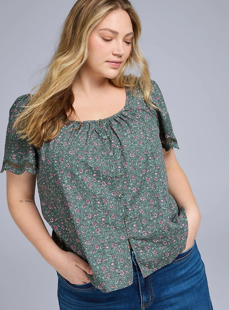 Belle Isle Scallop Sleeve Top