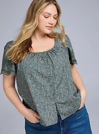 Belle Isle Scallop Sleeve Top