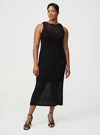 Open Knit Midi Dress