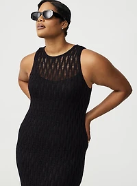 Open Knit Midi Dress