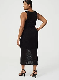 Open Knit Midi Dress