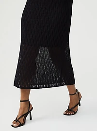 Open Knit Midi Dress