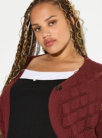Diamond Pointelle Knit Cardigan
