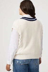 Cable Knit V-Neck Vest