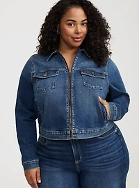 Zip Front Trucker Jacket