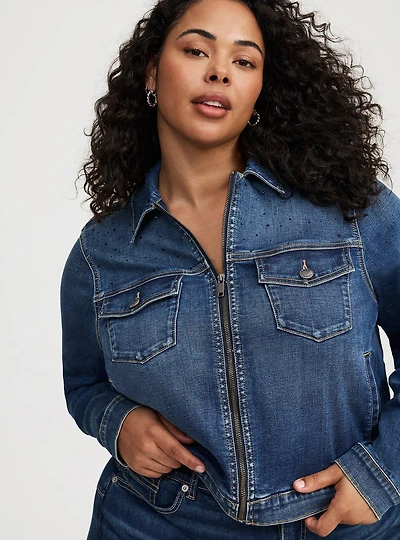 Zip Front Trucker Jacket