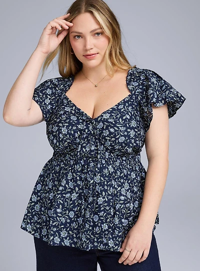 Belle Isle Flutter Sleeve Bow Top