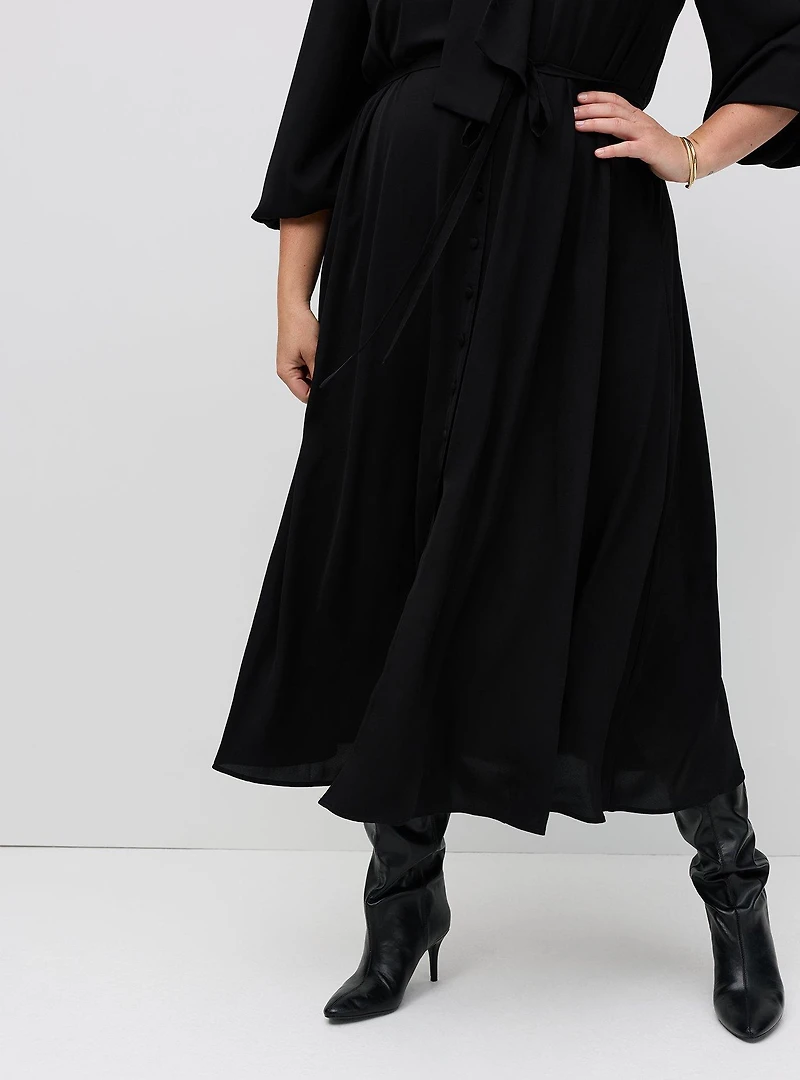 Studio Bow Button Front Dress