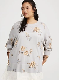 Oversized Drop Shoulder Tunic Sweater