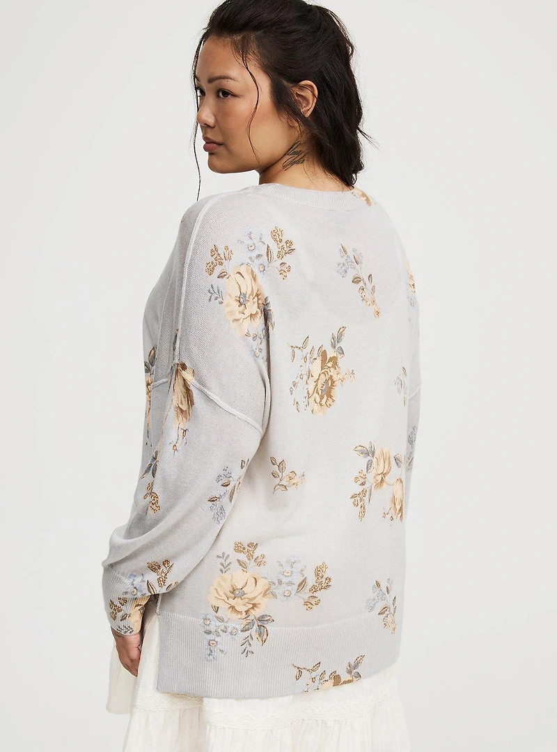 Oversized Drop Shoulder Tunic Sweater