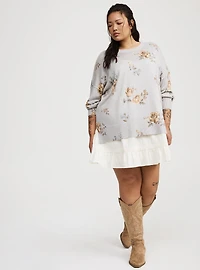 Oversized Drop Shoulder Tunic Sweater