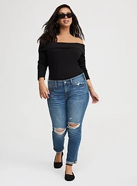 Off-Shoulder Rib Top