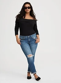 Off-Shoulder Rib Top