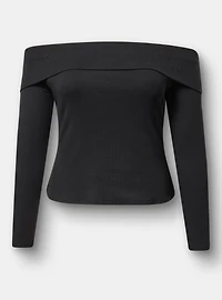 Off-Shoulder Rib Top