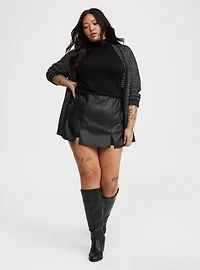 Faux Leather High-Rise Skort