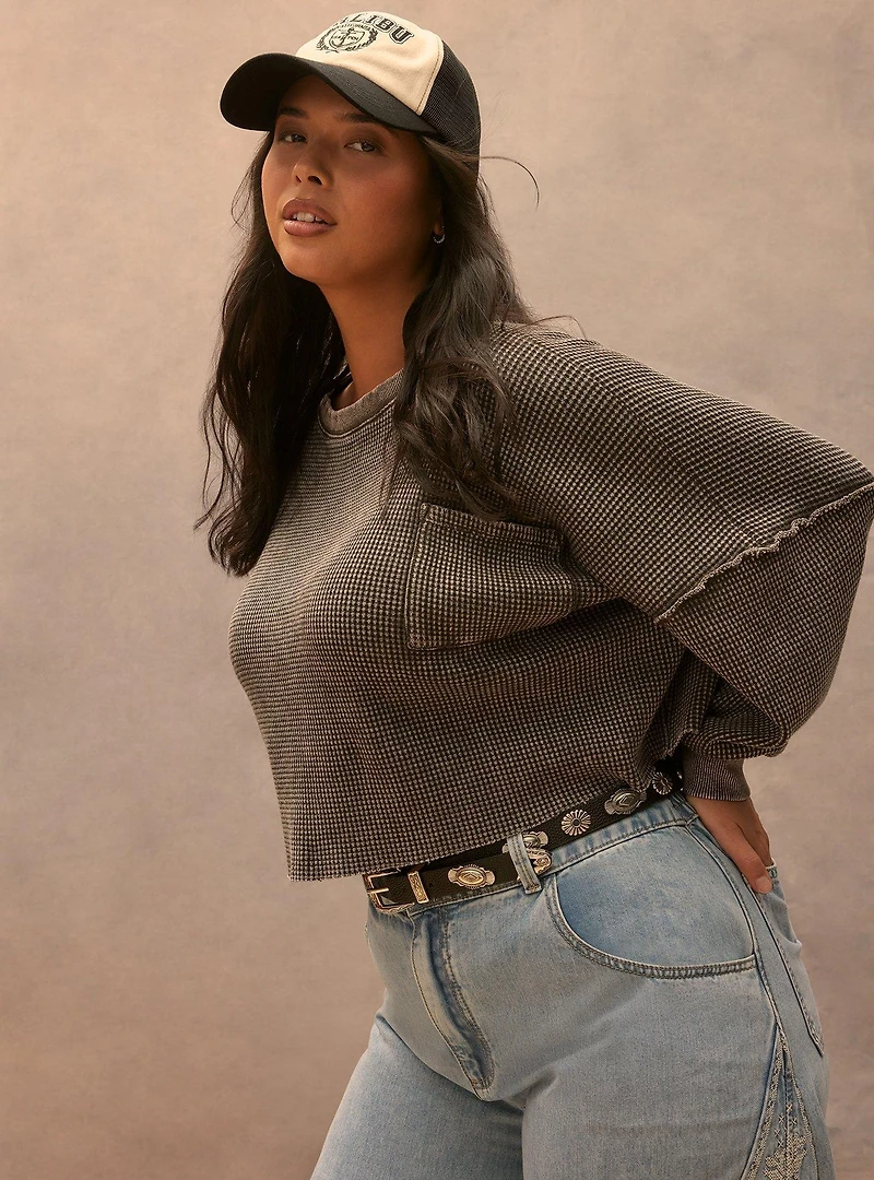 Festi Boxy Long Sleeve Crop Tee